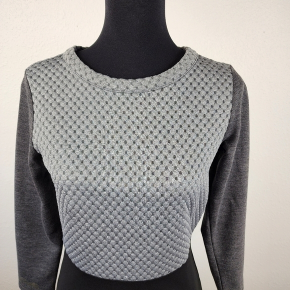 Ann Taylor Loft Gray and Black Color Block Textured A-Line Dress Size 2 - Picture 4 of 11